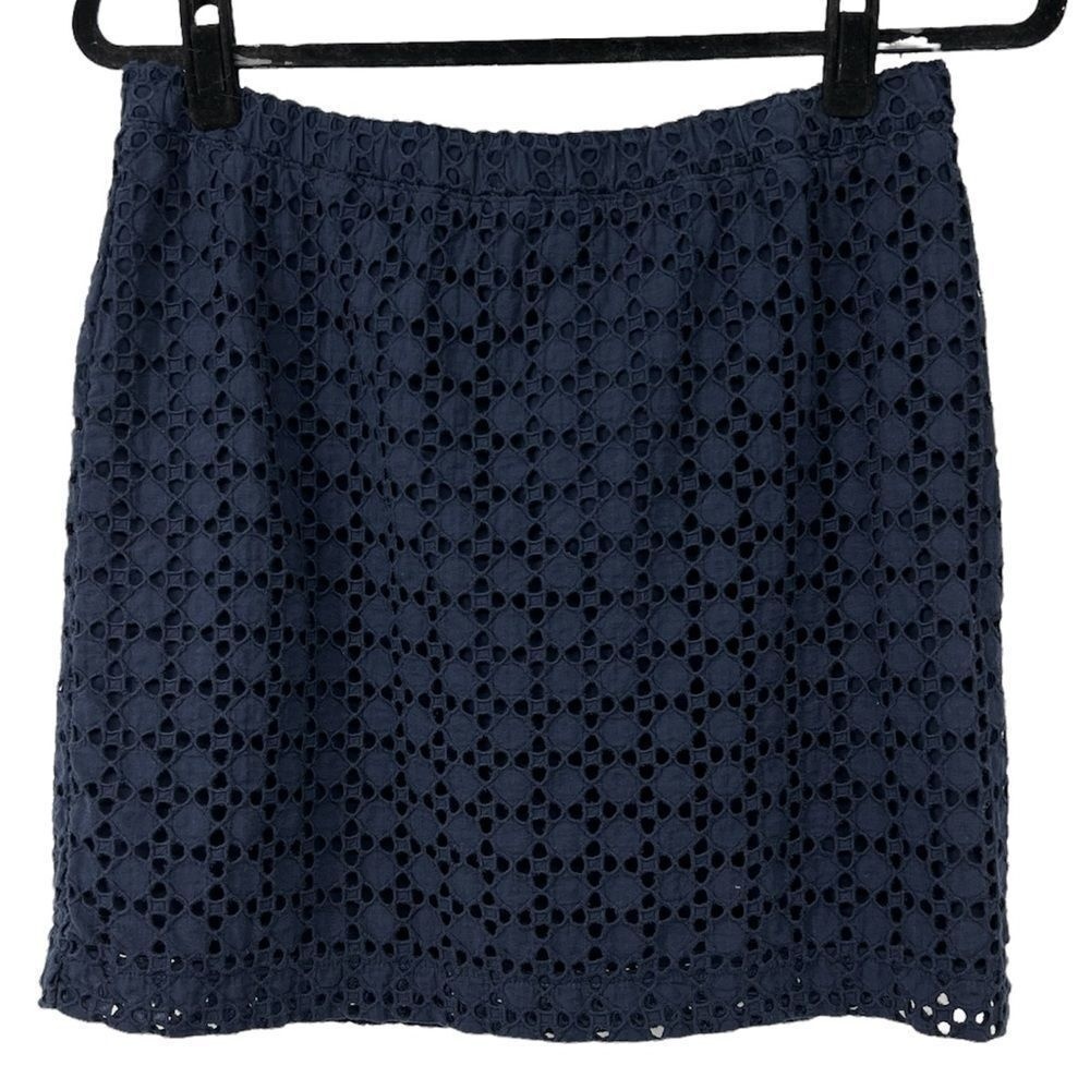 Gap Factory Navy‎ Blue Dot Overlay Skirt Womens XS
